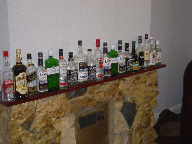 Rob and James' impressive 5 month collection of spirits - 26/06/2004 16:29
